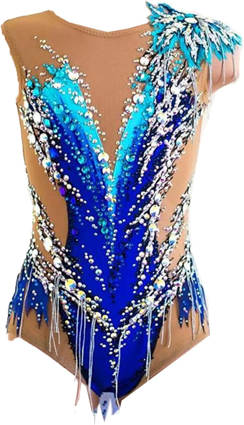 Rhythmic Gymnastics Leotards Girls' Competition Leotard Handmade Gymnastic Activewear Ballet Figure Skating Wear