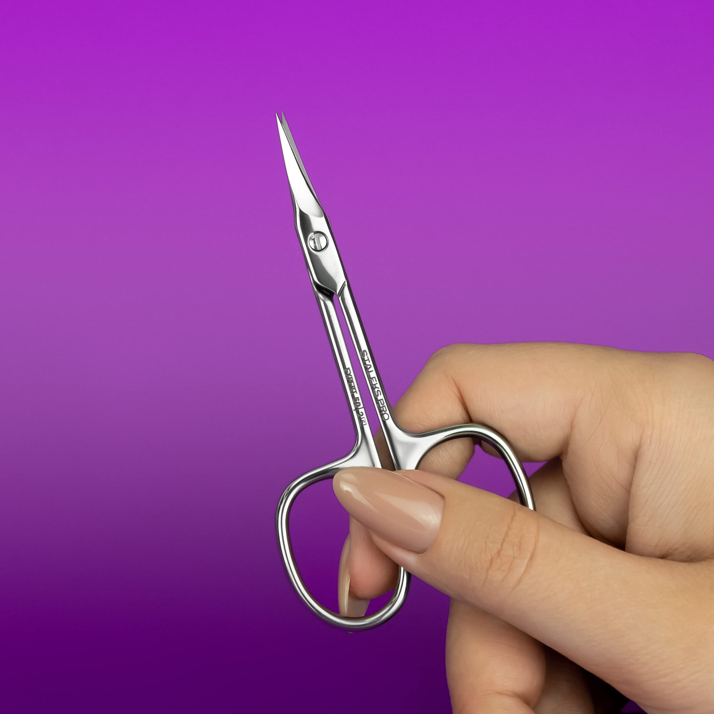 STALEKS PRO Forbici professionali per cuticole. Anelli ergonomici. Acciaio inossidabile. Expert SE-50/2