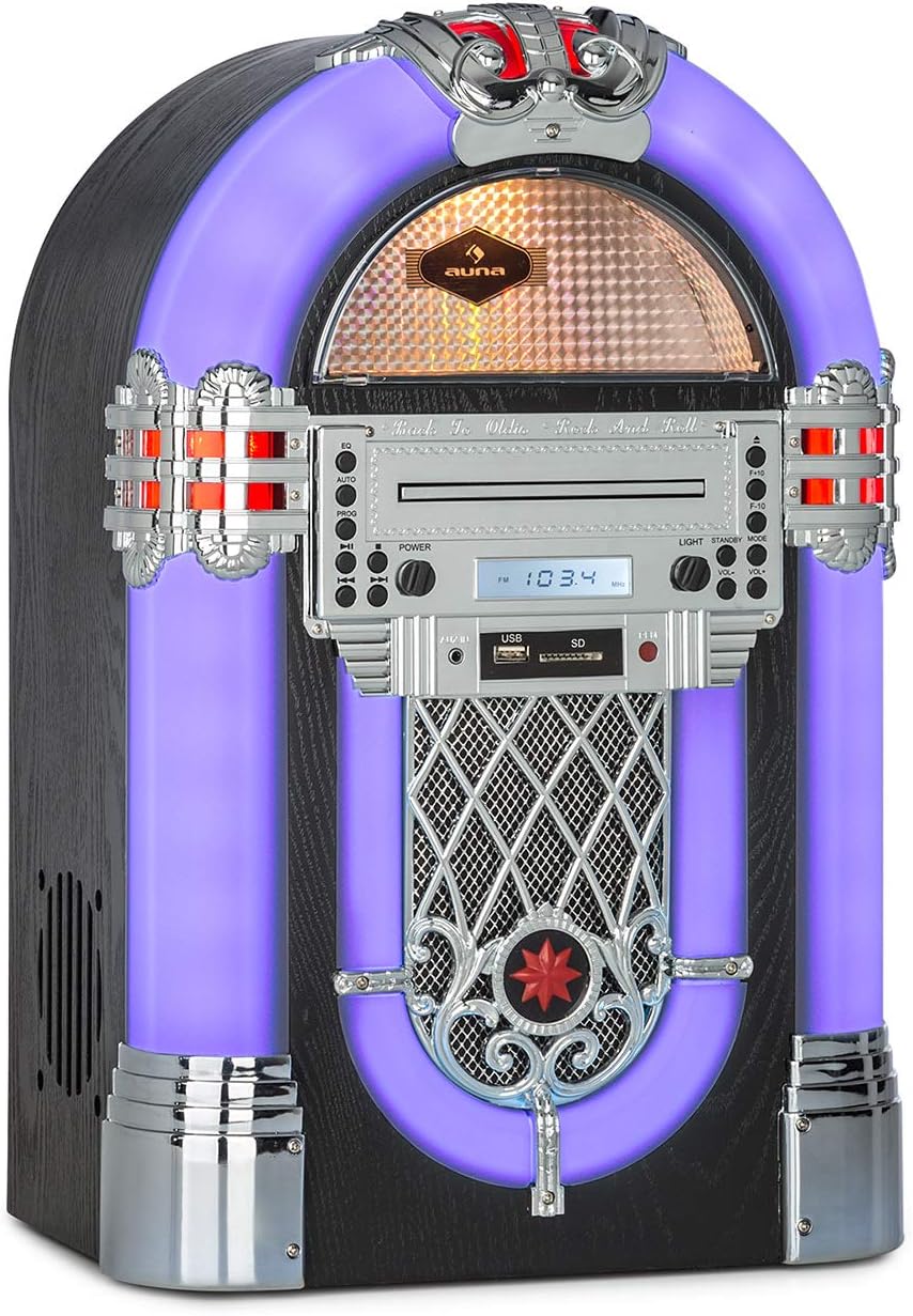 UEME Retro Radio mit Bluetooth, Jukebox Multimedia Musikbox, UKW mit