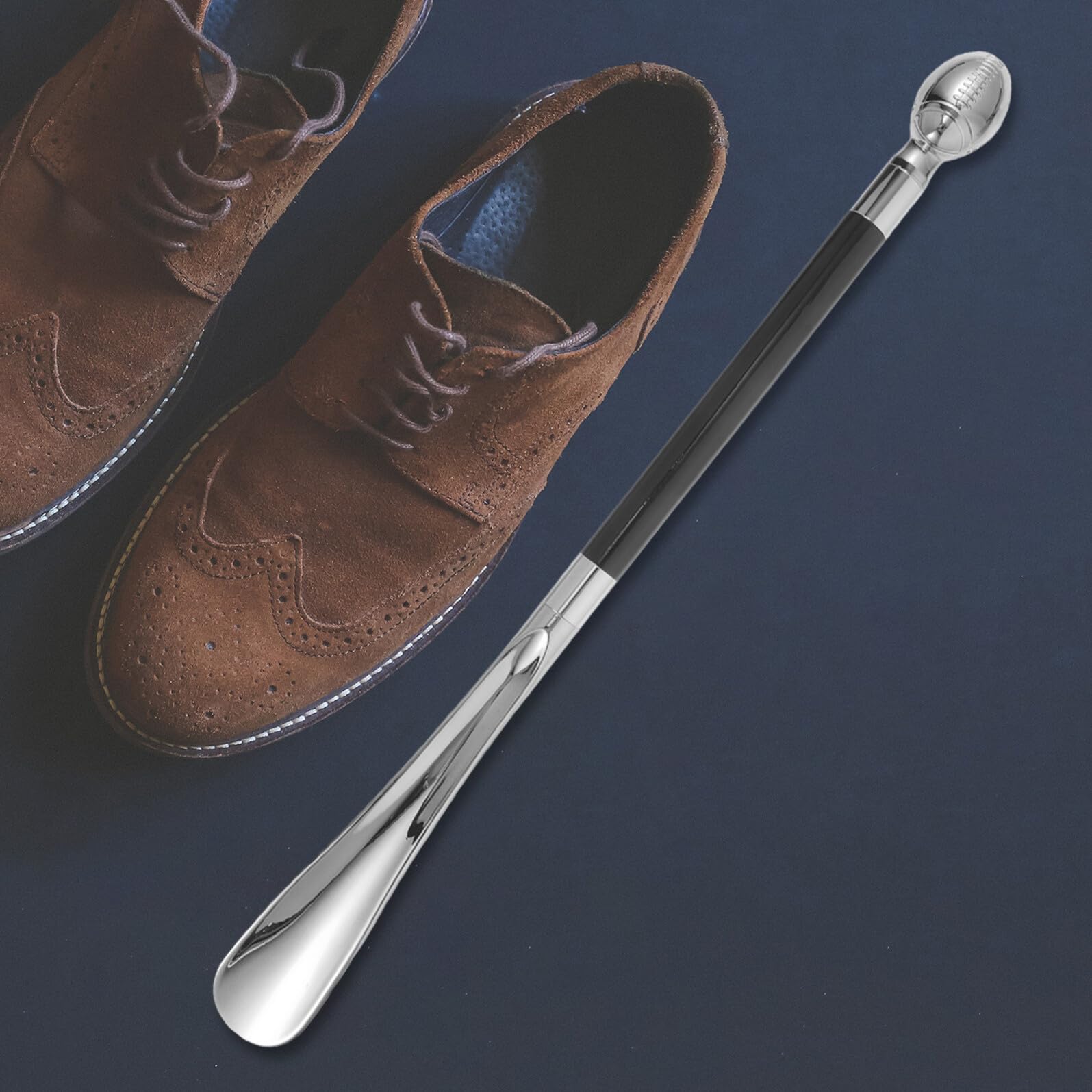 UKCOCO Calzador Deportivo Largo de 53 CM en ABS Plateado Ayuda para Calzado Deportivo y Botas de Trabajo Portátil para Embarazadas y Personas Mayores Accesorio Práctico para Uso en