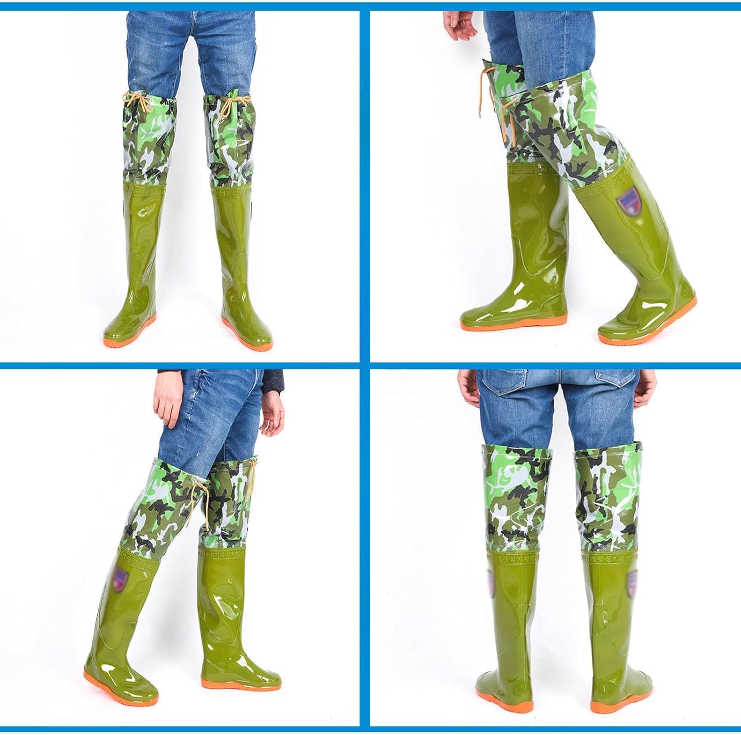 Wodoodporne i wytrzymałe Wodoodporne, lekkie, brodzące buty z PVC z regulowanym ściągaczem, myśliwskie buty do brodzenia na stawie i w błocie(8 UK)