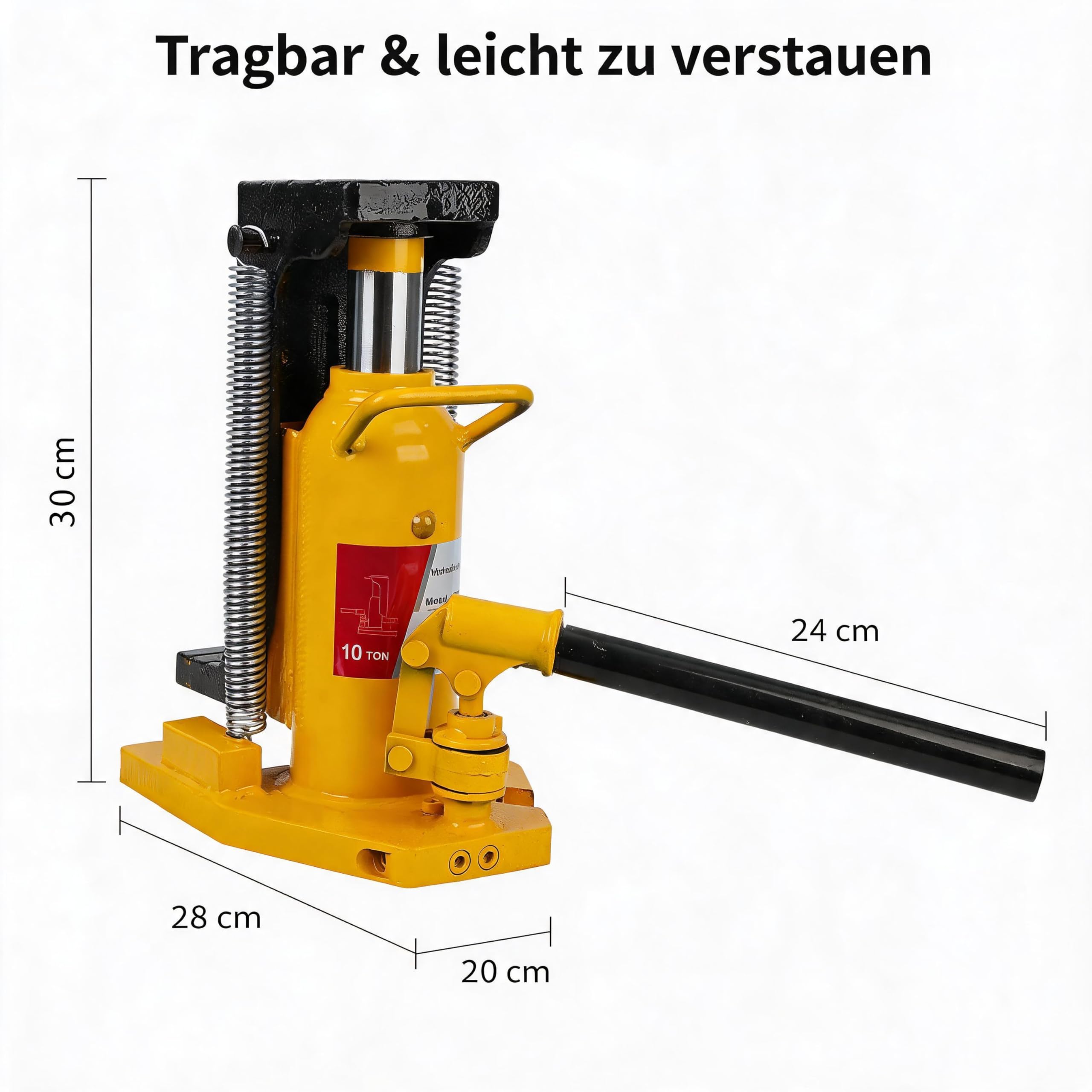 Maschinenheber 10T, Luft-Hydraulischer Maschinenheber mit Zehe und Handpumpe, Schwerlast Zehenheber aus Stahl, niedrige Bauhöhe für Maschinen, Industrieanlagen, Fahrzeugreparatur, Bauarbeiten