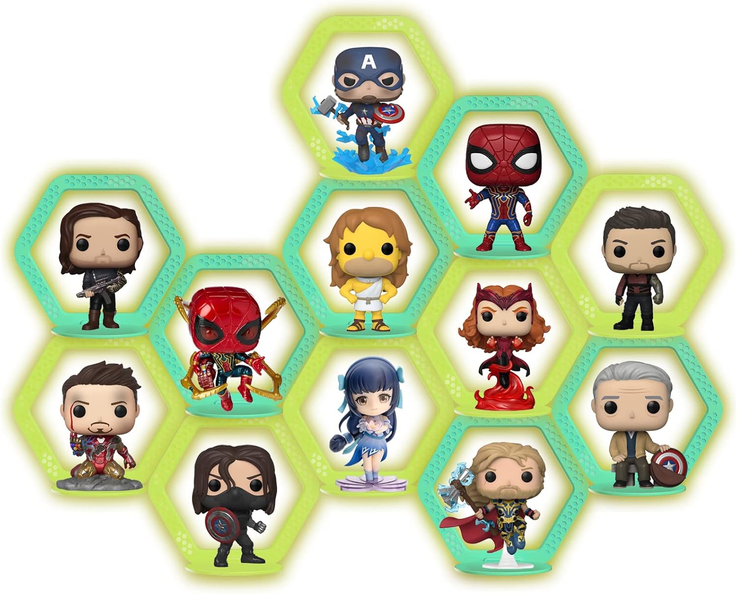 LRANFOW 12 Sets Display Shelves for Funko Pop Display or Other Pop Figures, Wall Mounted Glow at Night