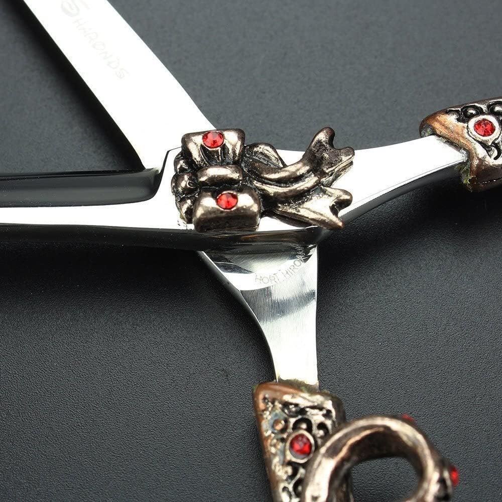 プロフェッショナルヘアカットシザー、6インチサロンヘアカット間伐シザー理髪師シザーヘアドレッシングセットスタイリングツールヘアシザー