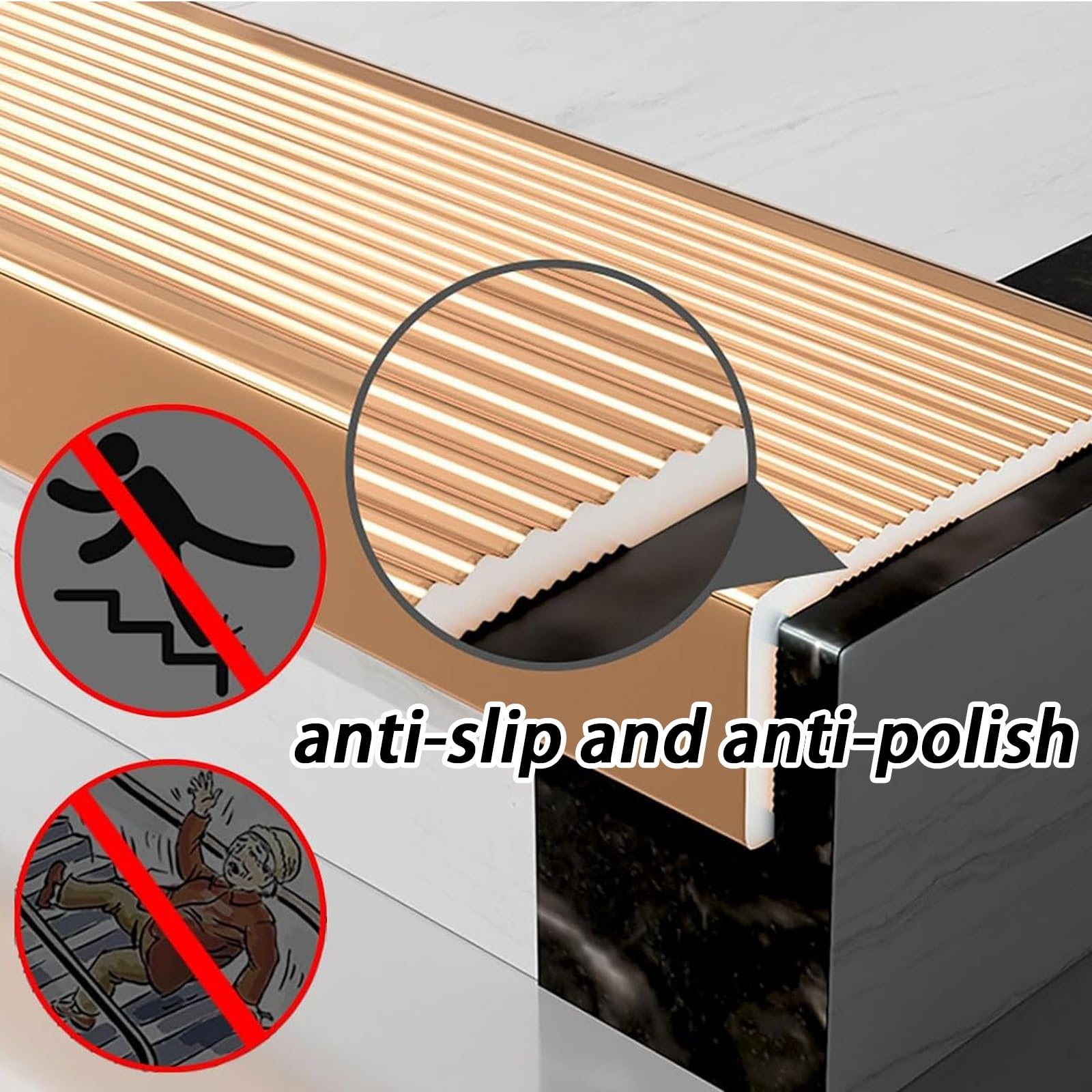 Escalones De Jardín Aluminio Borde De La Esquina De Seguridad,Fácil De Instalar Cantonera Protector Protector De Tira De Protección, Perfil De Borde De Escalera En L Forma, Gris(Gold,100x30mm)