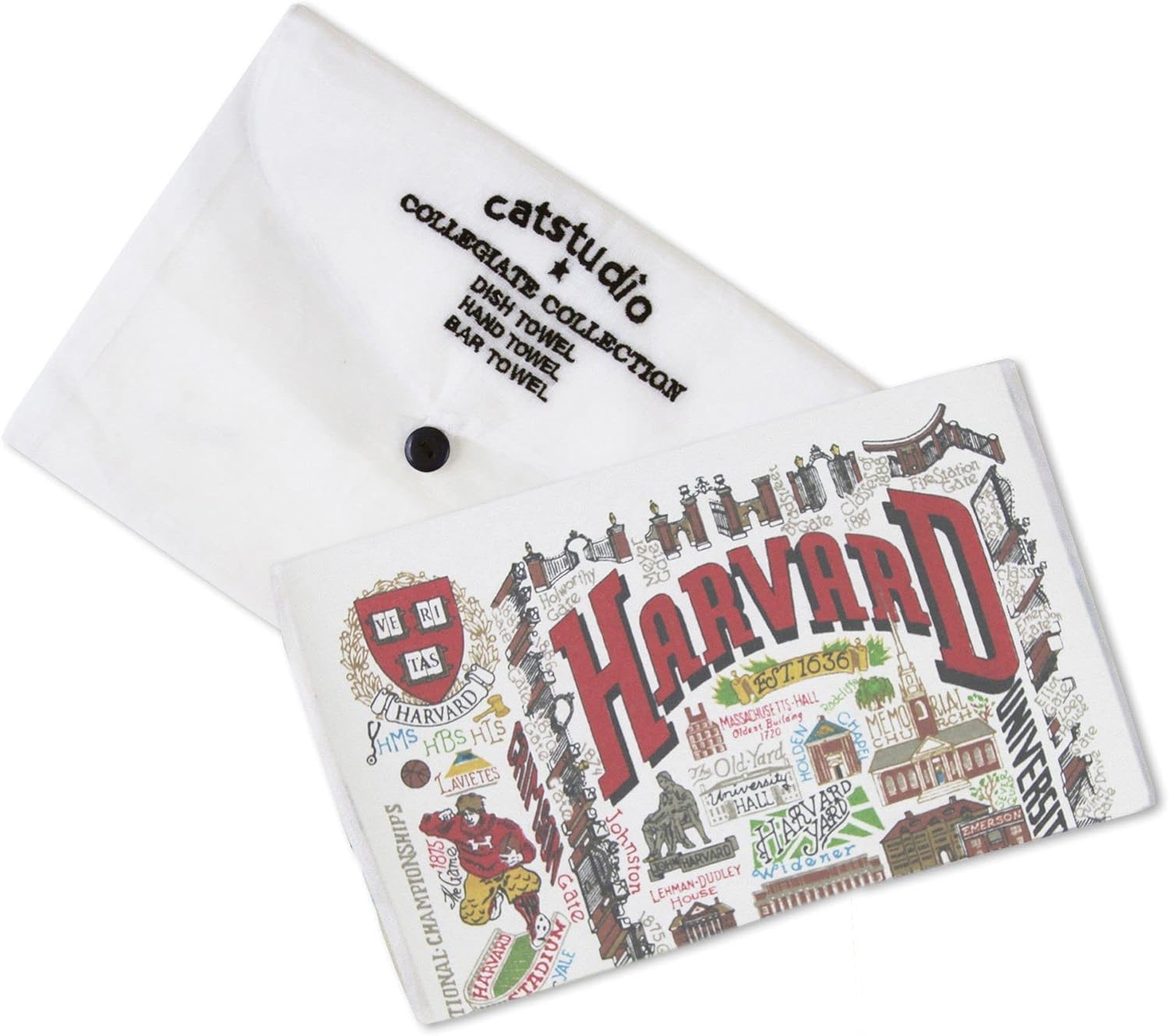 Catstudio Dish Towel, Harvard University Crimson Hand Towel - Collegiate Kitchen Towels for Harvard Fans - Perfect Graduation Gift, Gift for Students, Parents and Alums - Image 2