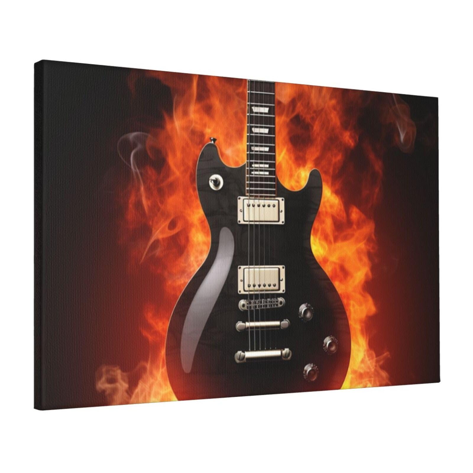 FodPand Canvas Wall Art for Living Room Wall Decor 16"x24" Modern Artwork Painting Pictures Hanging Canvas Prints Rock Guitar Aesthetic Wall Art for Bedroom Bathroom Office Wallart Decor