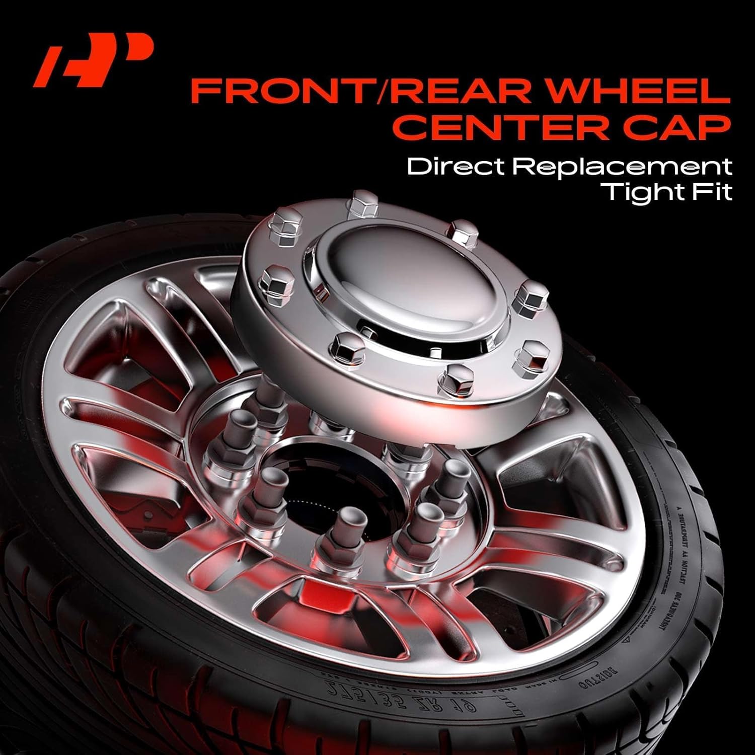 A-Premium Wheel Center Hub Cap Cover with 10-Lug Wheel Compatible with Ford F-450 Super Duty, F-550 Super Duty, 2005-2017, Front Left or Right Side, Dual Rear Wheels