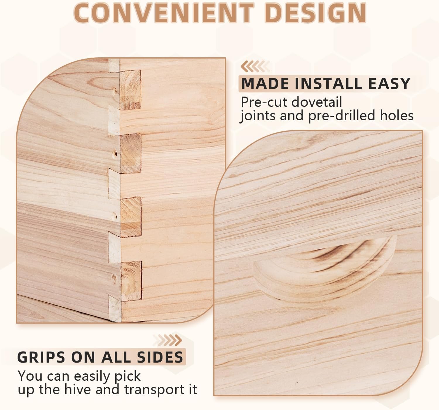 POLLIBEE 10 Frame Langstroth Beehives,Bee Keeping Starter Kit Includes 1 Deep Box & 1 Medium Box with Beehive Frames and Foundations,Complete Beehive Kit for Beekeeper