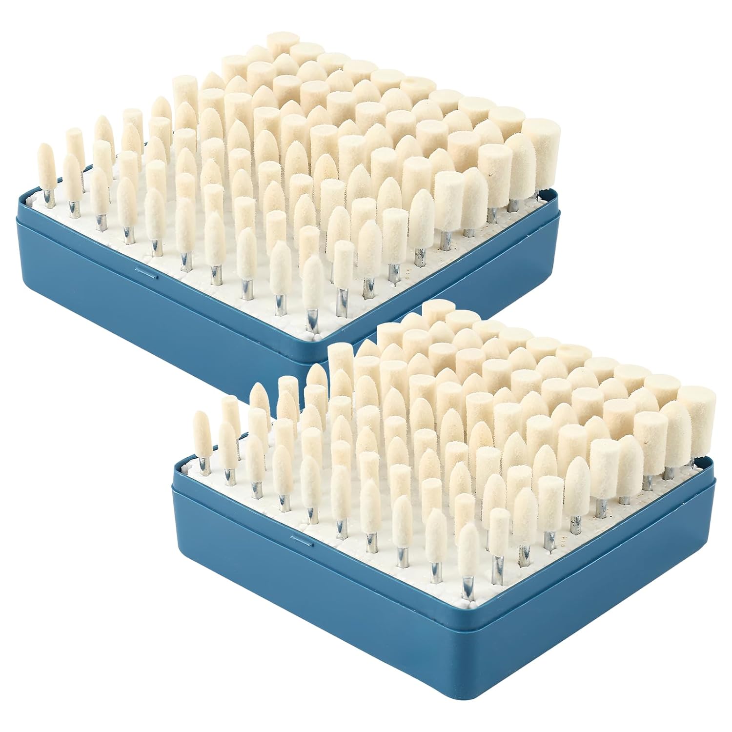 200Pcs Compressed Wool Felt Polishing Head Tool, Felt Polishing Buffing Wheel for Rotary Tool, Wool FeltPolishing Pad Wheel Set with Storage Box for Watch and Jewelry Polish
