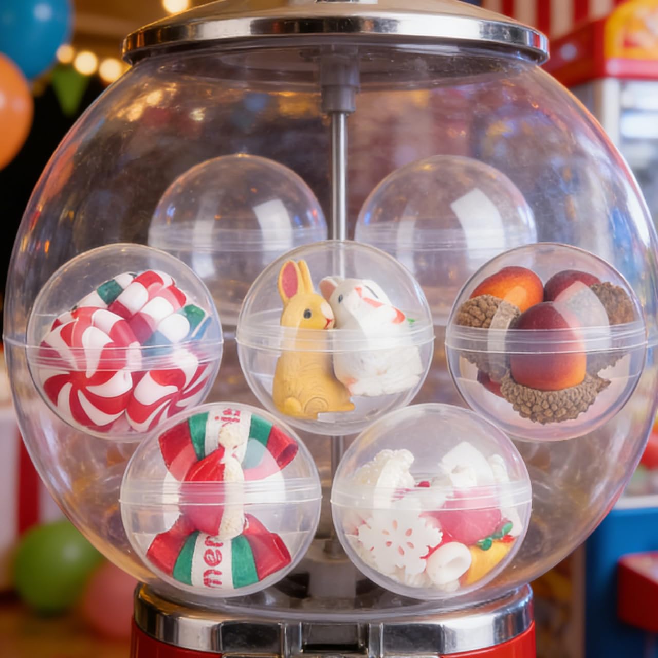 Neikafan 150 Pezzi 3.2cm Palline Trasparenti Apribili,DistributorePalline,Capsule Trasparenti Rotonde Vuota Gumball Machine Tombola Bingo Lotteria Palline