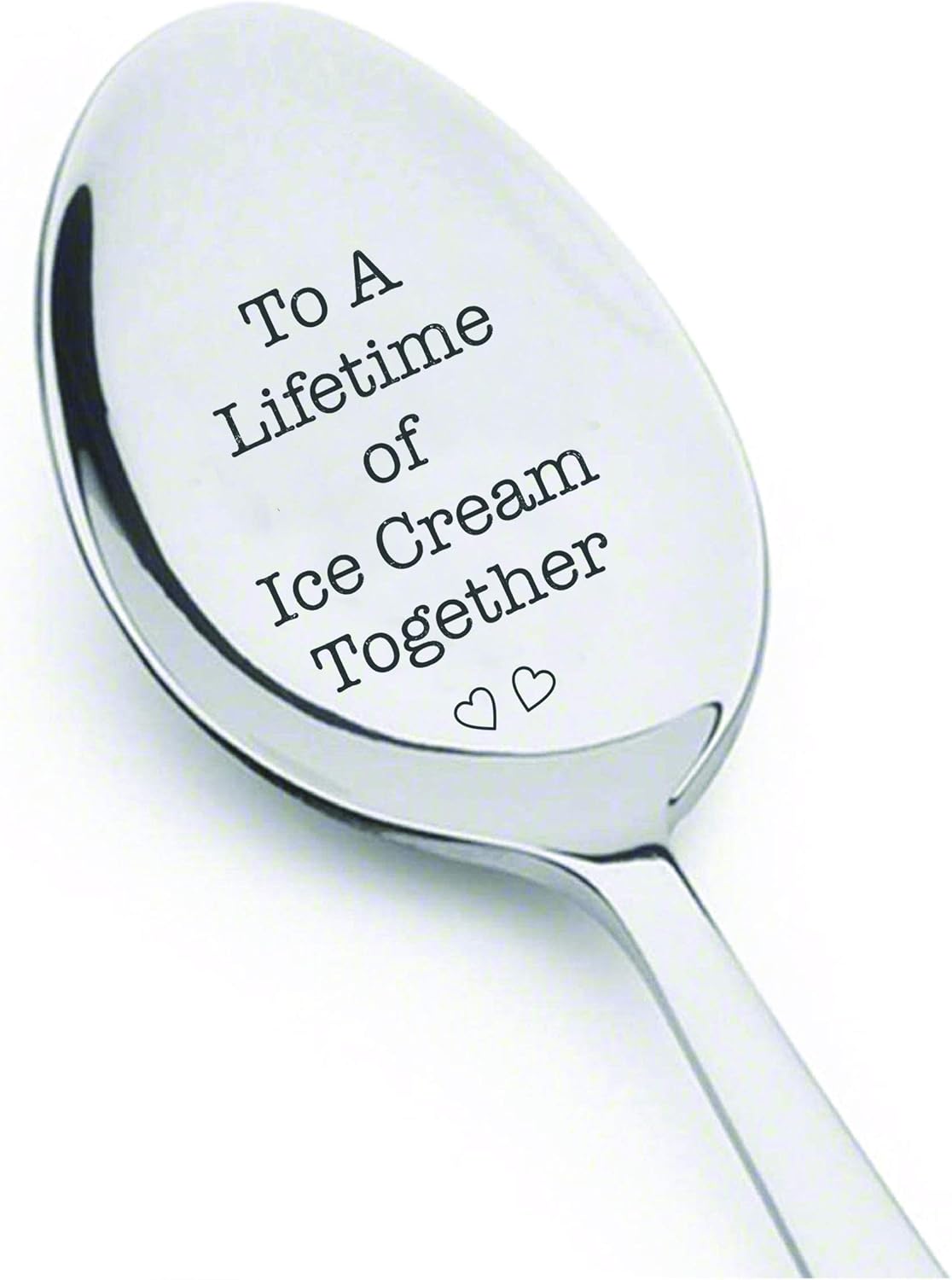 Gift for Ice Cream Lovers To A Lifetime Of Ice Cream Together Engraved Spoon for