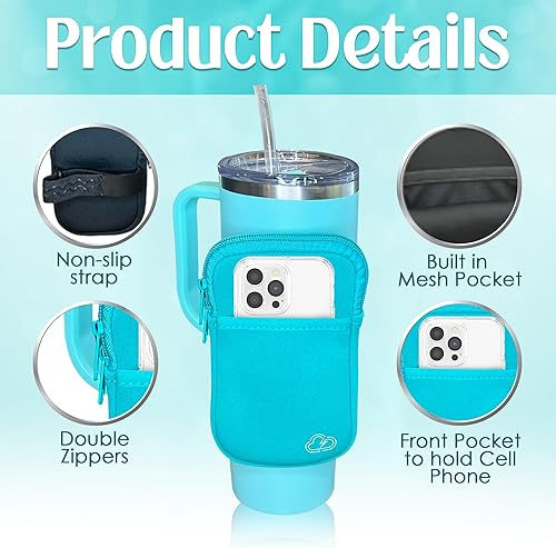 Miniatura 3 de Bolsa para botella de agua para vaso Stanley, accesorios para vasos Stanley, bolsa para vasos, accesorios de gimnasio para mujer, bolsasoporte con