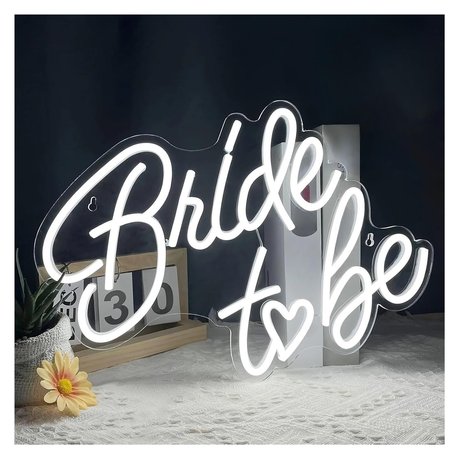 SHOUXI Sign Lamp Bride to Be Neon Sign Light Dimmable USB Powered for Wedding Engagement Party Home Wall Decor 35cmx24cm