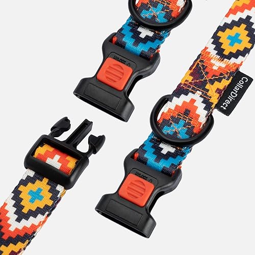 Miniatura 4 de CollarDirect Collar azteca ajustable de nailon con patrón tribal geométrico para mascotas, para perros pequeños, medianos y grandes (Aztec Sunset,