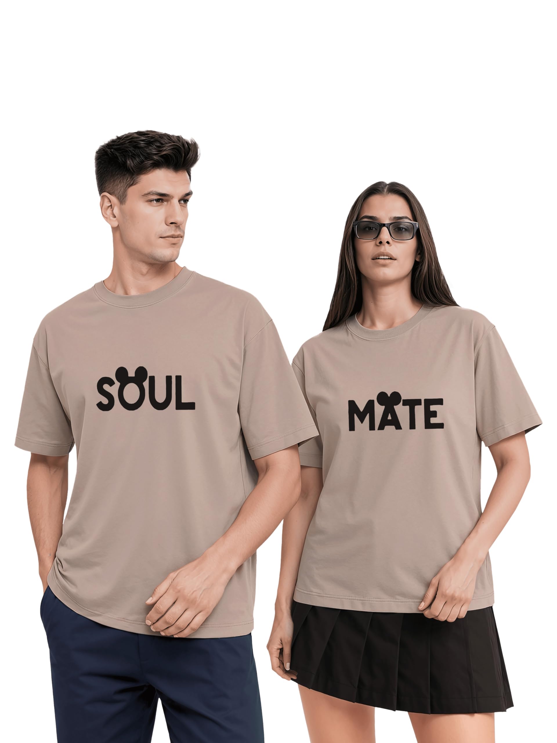 twinny zone Couple T-Shirts Cotton | Oversized Tshirt for Men Women Love (Set of 2 | Regular Fit | OSHS CT8)-picture-21