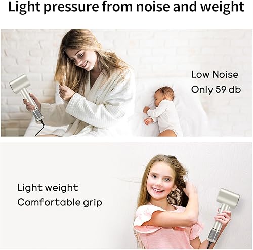 Miniatura 8 de PARWIN PRO BEAUTY - Secador de pelo, 110, 000 rpm, secador de alta velocidad con difusor, pantalla fríacuidadoseco y 200 millones de iones