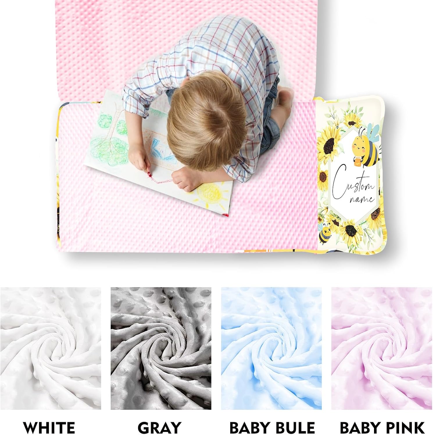 Personalized Elephant Nap Mat for Toddlers, Custom Floral Sleeping Bag with Nap Blanket, Pink Flower Theme Roll Up Mat