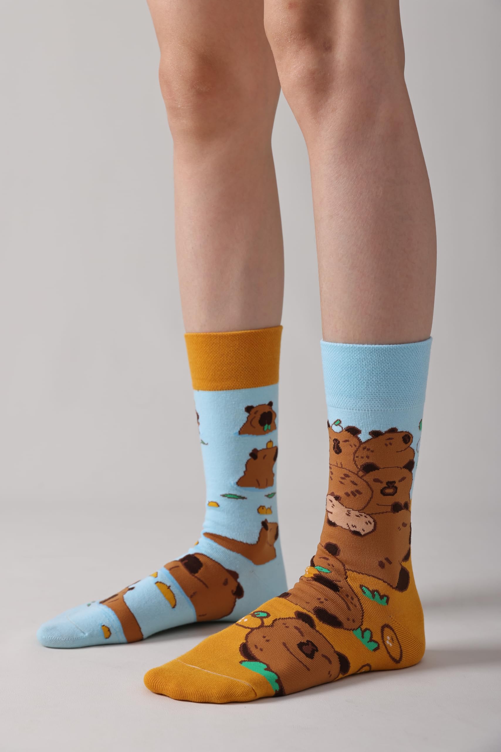 NxnChc Calcetines Divertidos Unisex para Mujer y Hombre con Diseños Asimétricos en Par - Temas Animales, Comida, Fruta, Deporte y Arte en Algodón - Ideal para Regalos - 5