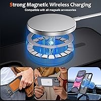 Vista 2 de Anuck - Funda magnética para iPhone 11 compatible con MagSafe, carcasa trasera mate translúcida dura, borde de TPU, delgada, resistente a impactos