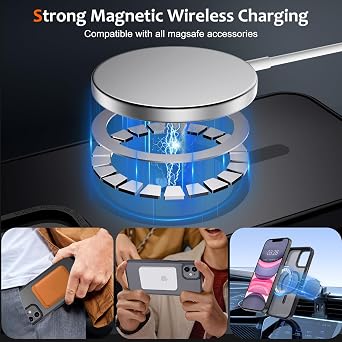 Anuck Case for iPhone 11 Case Magnetic Phone Case Compatible with MagSafe, Soft TPU Bumper Hard Translucent Matte Back Slim Fit Shockproof Protective Cover for Men Women Girls - Black