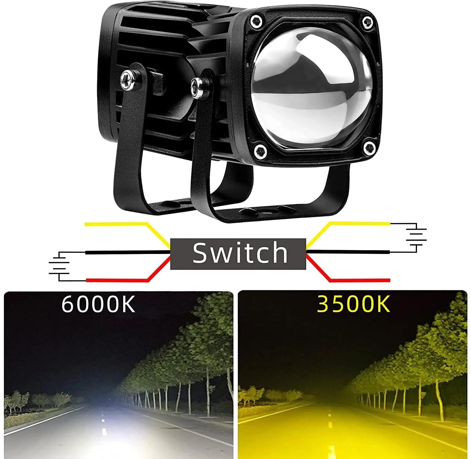 Fari Fendinebbia Fuoristrada Bianchi E Gialli per Auto Camion ATV 4x4 Fari da Lavoro 6000k/3000k Barra Luminosa 12V 24V