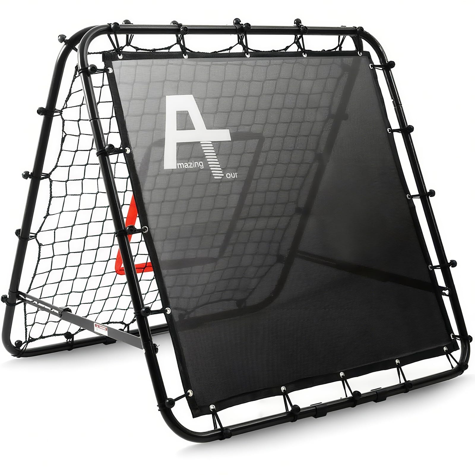 adjustable soccer rebound net | double-angle soccer trainer with steel frame | portable folding rebounder for passing & shooting practice | outdoor sports equipment for youth & adult