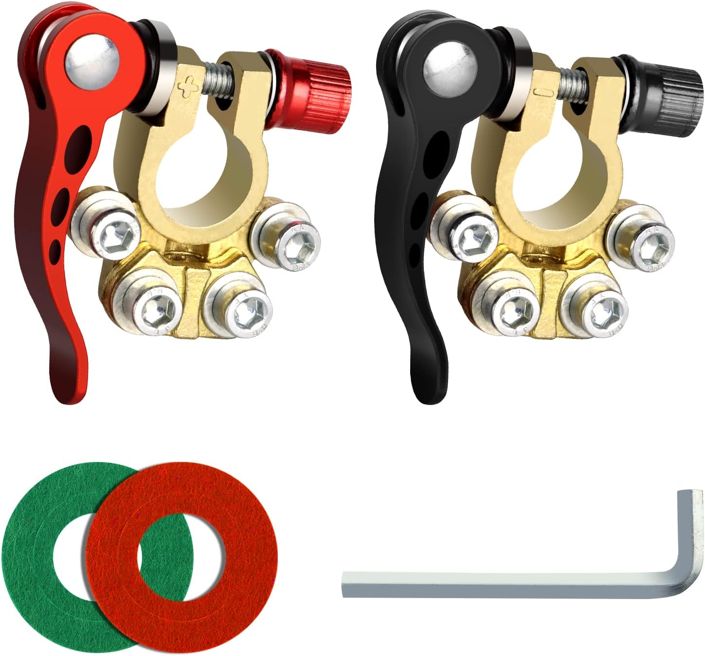 8 Bornes De Batterie à Visser En Laiton - Pour Câbles épais - Connexion Rapide