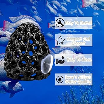 Shrimp Hide, Shrimp Cave with Suction Cup, Shrimp Hides for Aquarium, Suitable for Creating Shelter Areas In Aquariums To Enhance The Habitat Diversity Of Shrimp Populations (Black