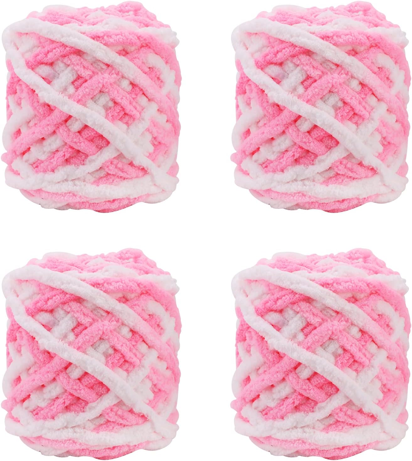 4 Pack 100g Knitting Yarn Acrylic Crochet Yarn Set Bonbons Assorted Colour Wool Knitting Soft Packs Colourful Acrylic Yarn Skeins Large Yarn Crochet Thread Kit for Blankets Sweaters Scarves (Style B)