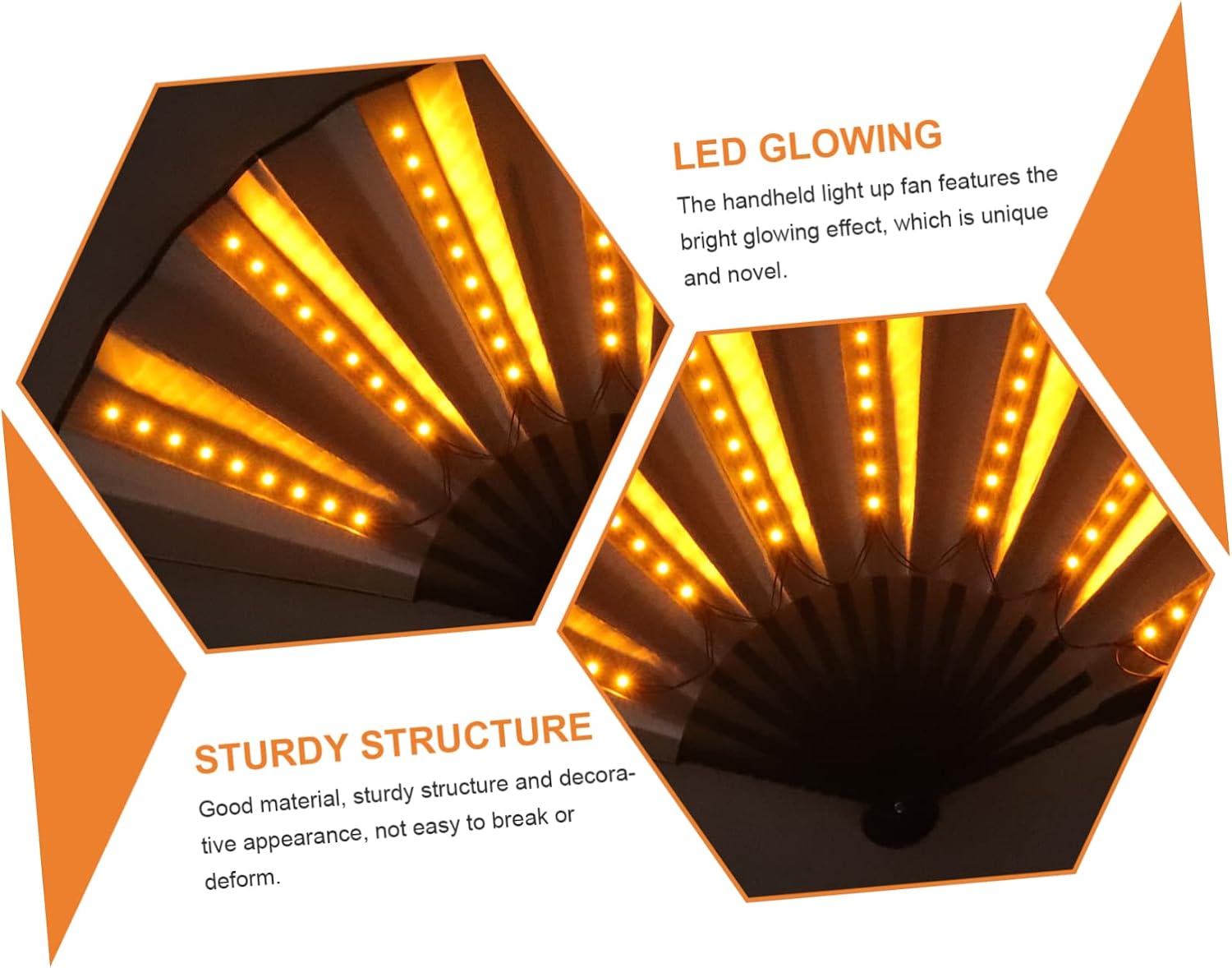 PRETYZOOM Folding Led Fan for Rave Parties Glowing Handheld Fan for Stage Performances Lightweight and Portable Dance Accessory for Festivals and Nightclubs