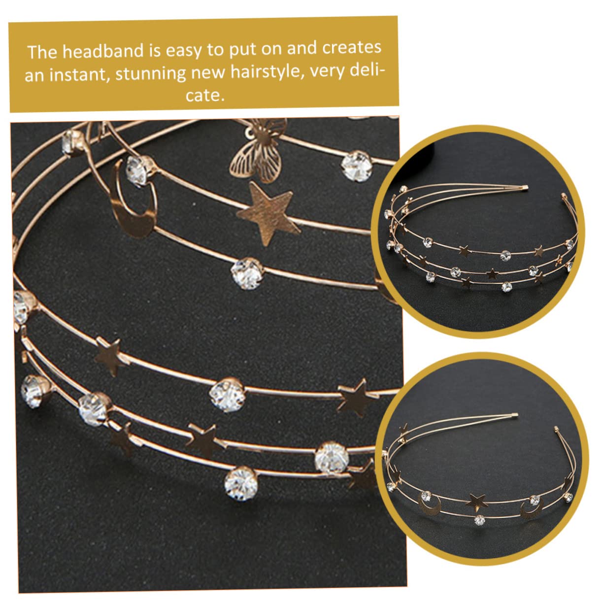 Didiseaon 5 Set Di Fasce Per Con Strass Moda Fasce Per in Metallo Per Decorazioni Per 2 Pezzi * 5