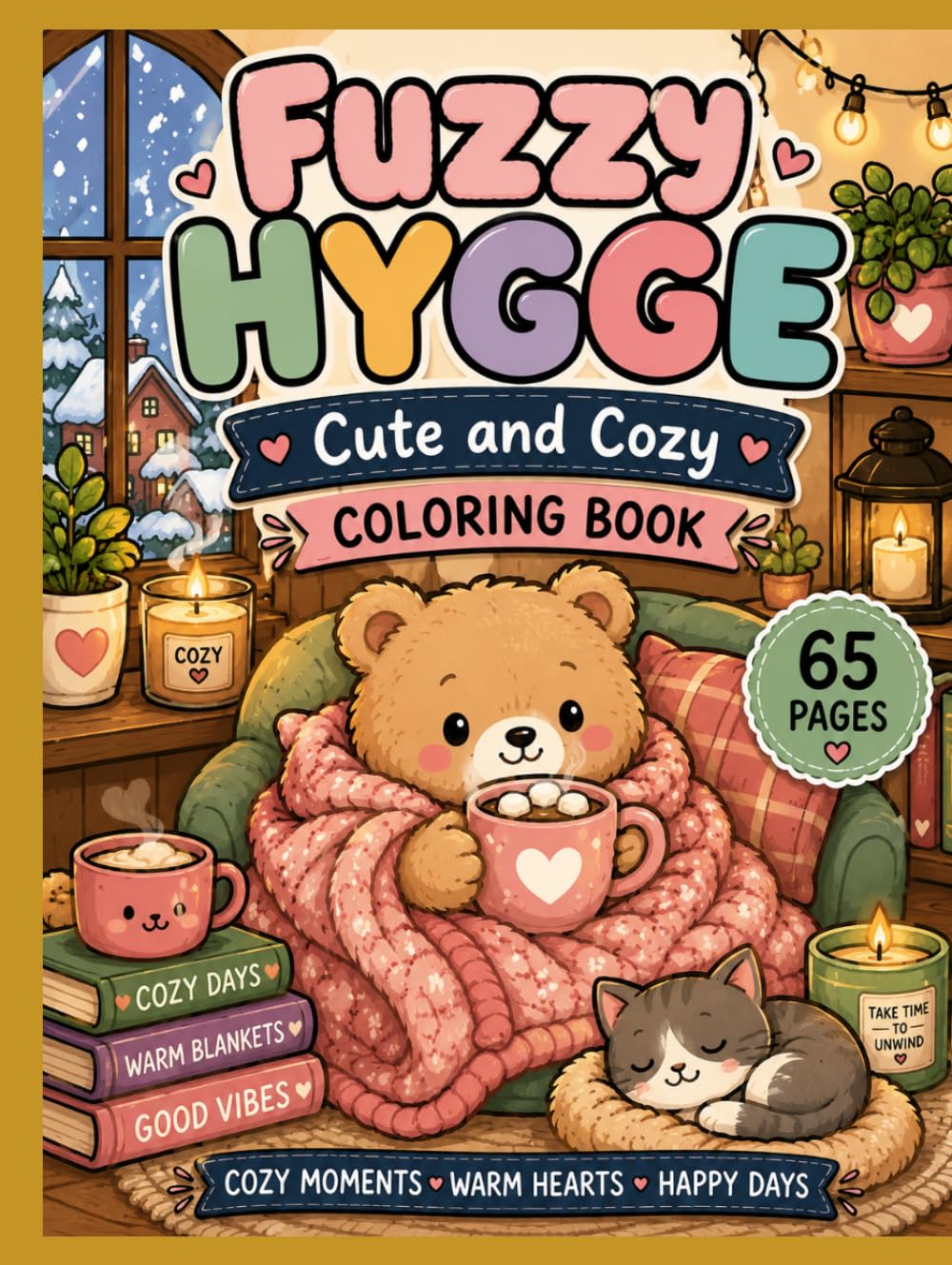 Fuzzy Hygge Cute and Cozy Coloring Book