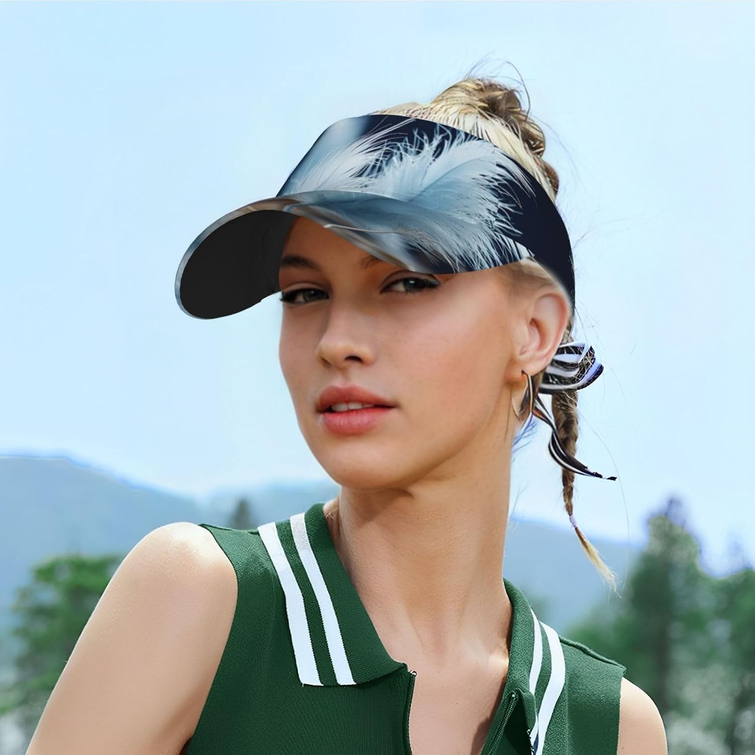 Sport Sun Visor Hats Plumage of Bird Adjustable Empty Top Baseball Cap for Women Men Sun Protection Cap Hats