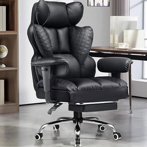 GTPLAYER Big and Tall Gaming Chair 400lbs Heavy Duty Office Chair with Footrest, High Back Lumbar Support, Ergonomic Wide Cushion…