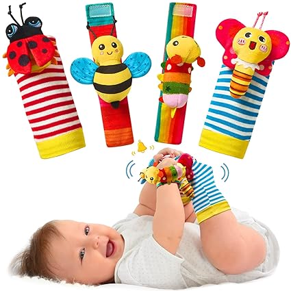 Baby Rattles 0-6 Months: Baby Toys Baby Essentials Rattles for Babies 6-12 Months Infant Toys 0-3 Months Newborn Toys Wrist Rattle Socks - Newborn Essentials Must Haves Gifts for Girl Boy