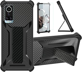 Case Compatible for Blu Bold N2 Phone Case Stand Cover [with 1* TempeBlack Glass Screen Protector] Hybrid Case [Folding Support Magnetic] [Frosted Anti-Fingerprint] ZJBB-Black