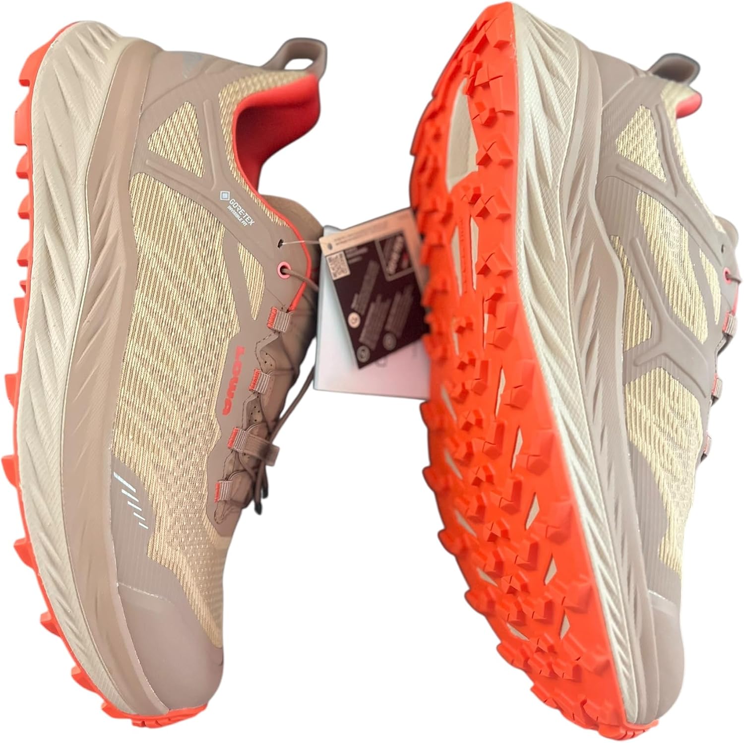 LOWA Fortux Gore-Tex® Men's Waterproof Trail Running Shoes (Dune/Flame, US Footwear Size System, Adult, Men, Numeric, Medium, 9.5)