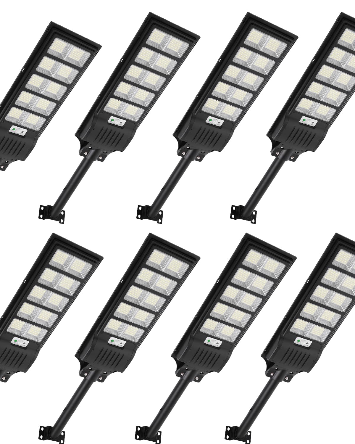 Sararoom Farolas Solares Exterior 500W 900Led Luz de Seguridad de Alumbrado Público con Energía Solar, IP65 6500K Foco Potente con Sensor de Movimiento y Control Remoto para Caminos Calle Patio,8Pcs