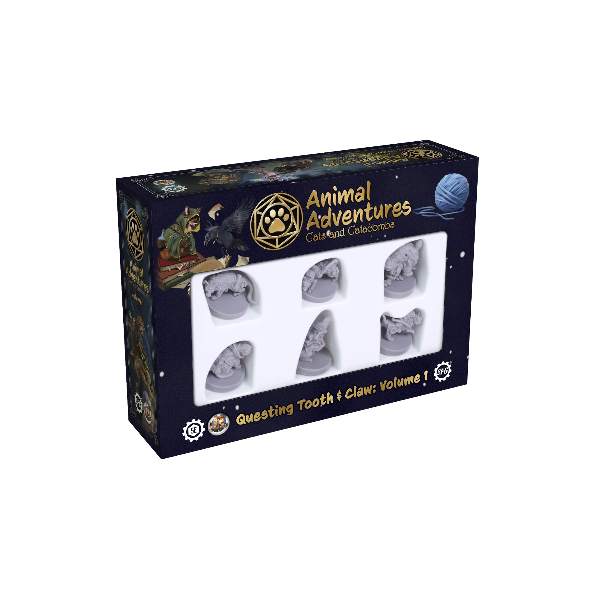 Steamforged Games Animal Adventures: Cats and Catacombs Questing Tooth and Claw Roleplaying Miniatures 5E Compatible Volume 1