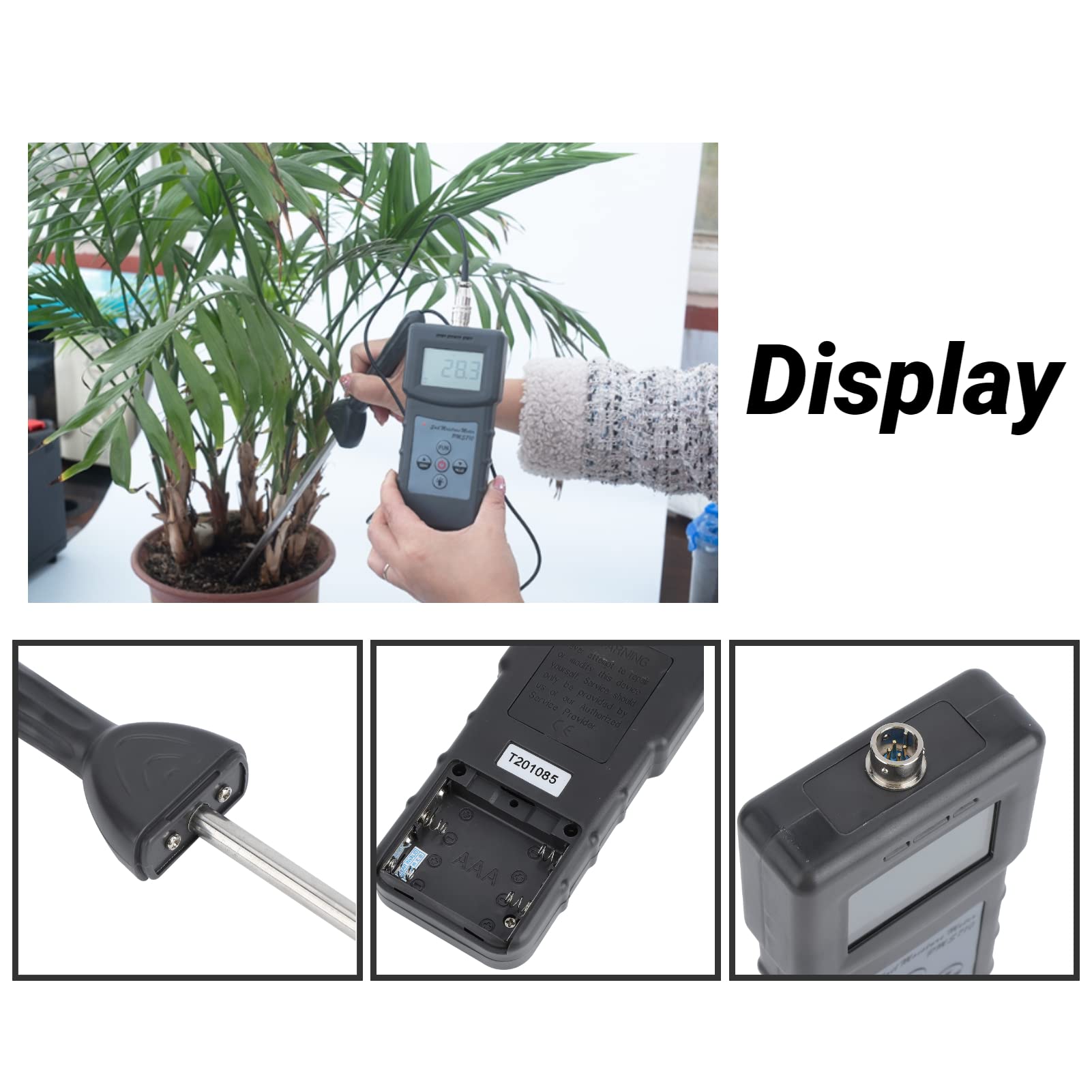 Medidor de Humedad del Suelo Pantalla Digital ABS Apagado Manual Medidor de Humedad del Suelo, para plantación agrícola, para producción Industrial, para Suministro de jardín, para
