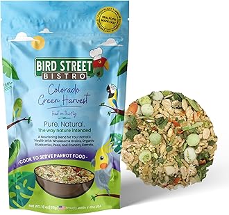 Parrot Food for Parakeets & Cockatiels - Colorado Green Harvest - 18 oz - Cooks in 3-15 min, Natural & Grains, Fruits & Vegetables - USA Made