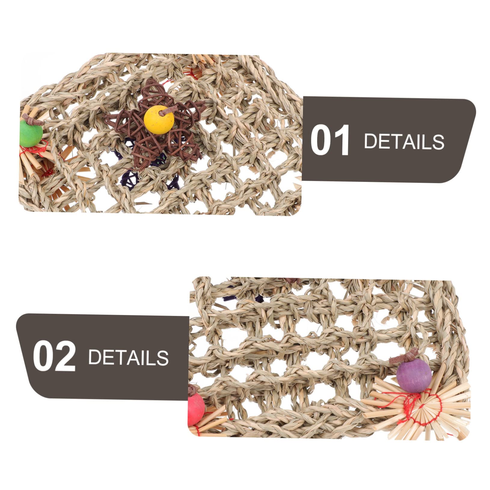 BESPORTBLE 3pezzi Rete Da Arrampicata Per Rete Colorata Giocattolo Da Masticare Per Pappagalli e Piccole Creature Accessorio Per Climbing e Gioco Sicuro Design Naturale Per Cockatiel e