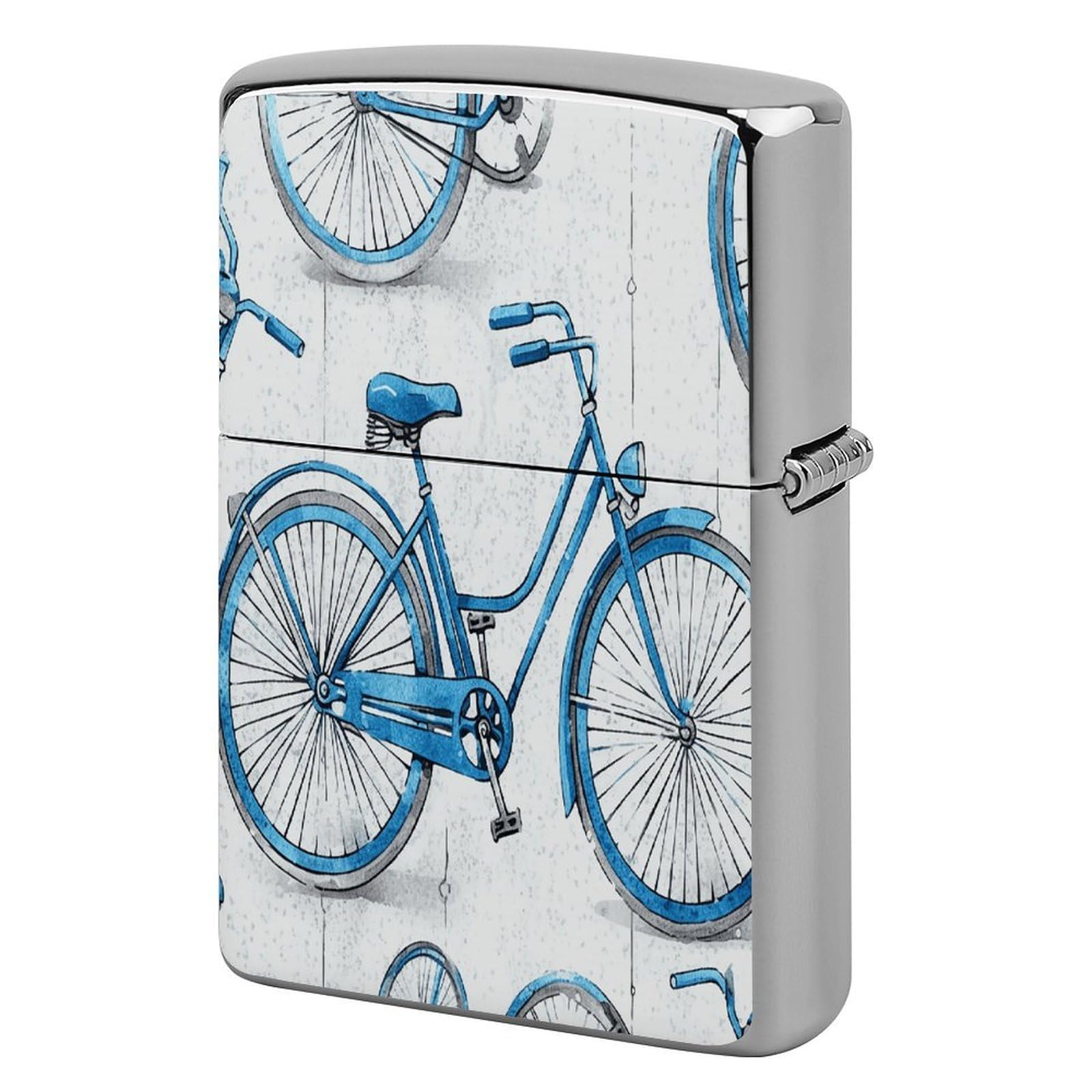 Btcowzrv Style Blue Bicycle Metal Lighter Case Sleeve Cover Holder
