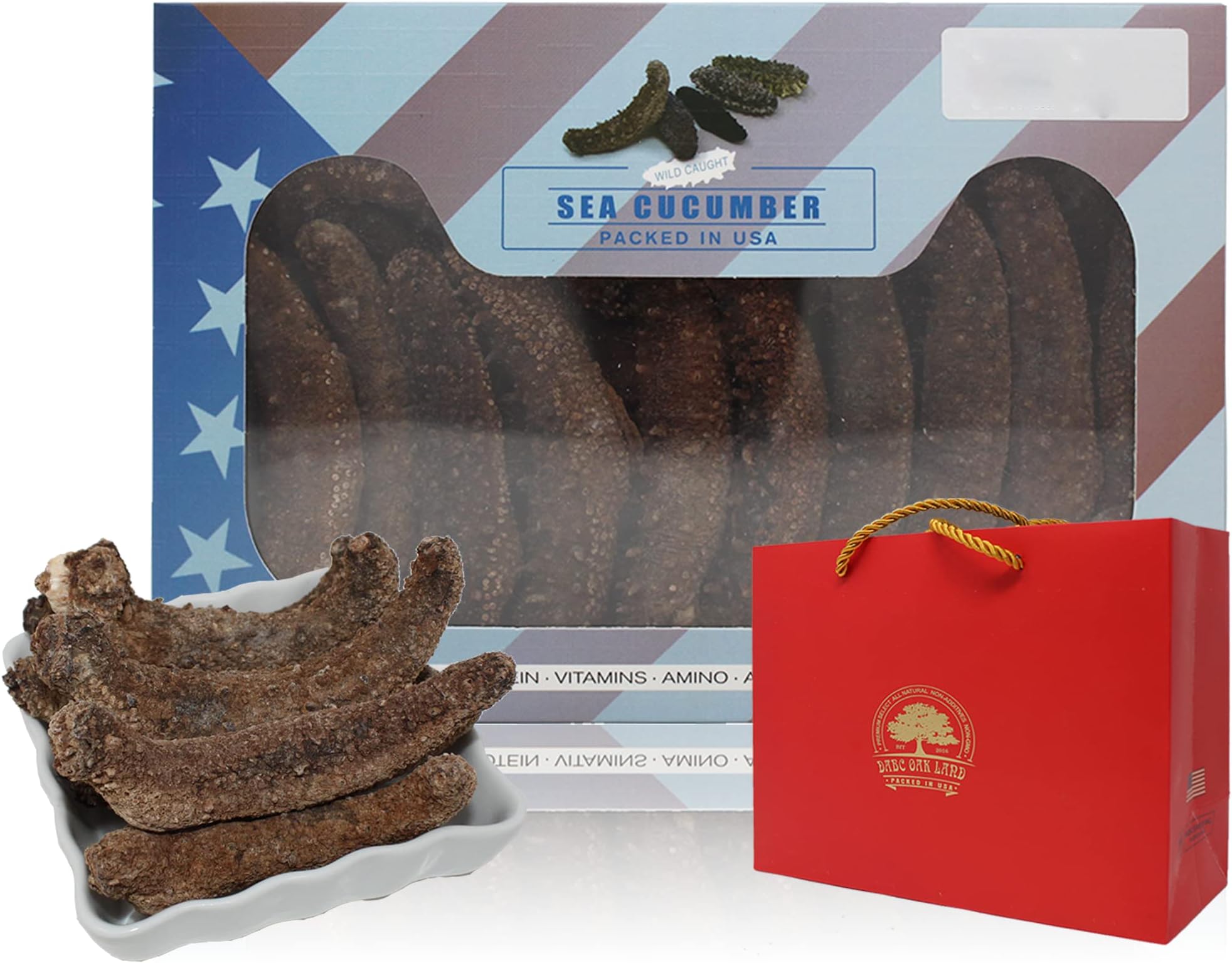 DOL Wild Alaska Red Sea Cucumber 野生阿拉斯加紅海參 （Dried Sea Cucumber）- in Box (Medium 1lb/box)