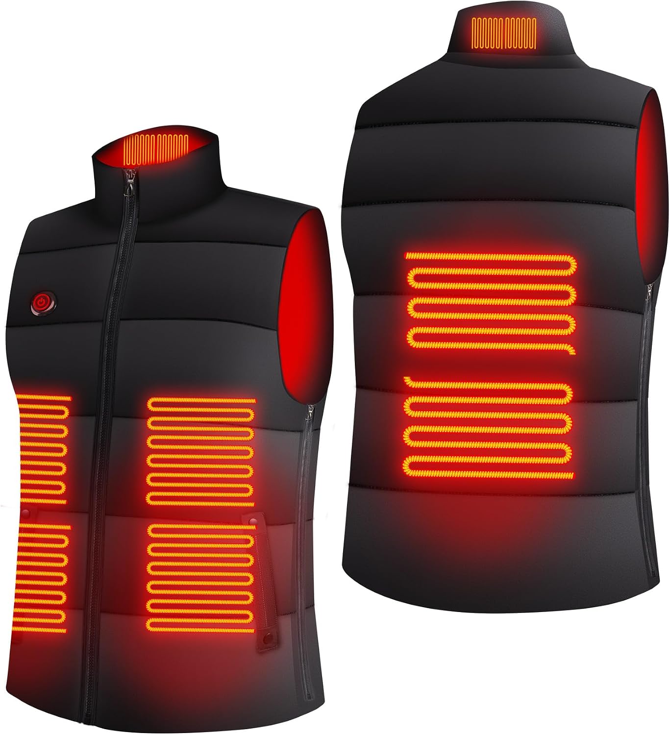 Heated Vest for Men and Women with Side Zipper - Adjustable Fit and 3-Temp Electric Vest (Battery Not Included)