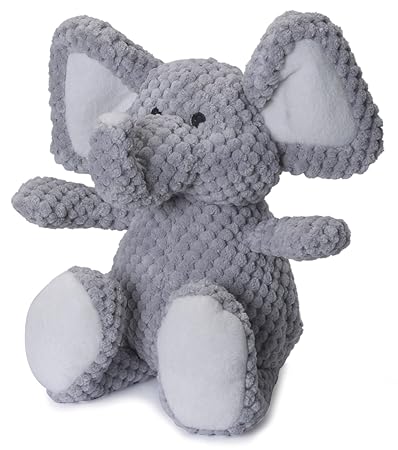 goDog - Checkered Plush Mini Elephant with Chew Guard