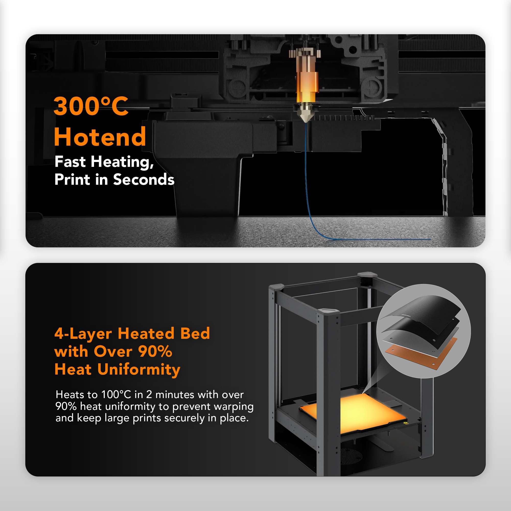 Phrozen Arco FDM Stampante 3D, Velocità di stampa massima 600 mm/s, Accelerazione 30.000 mm/s², Calibrazione automatica del livello, Stampa Multicolore, Stabilità Superiore, Dimensioni: