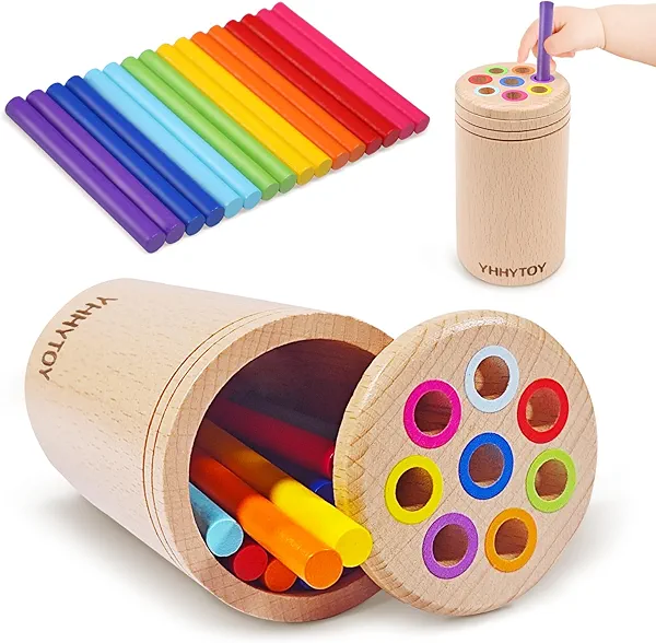 YHHYTOY Montessori Toys for 1+ Year Old, Toddler 18 Month Old Toy Color Sorting Preschool Learning Activities, Fine Motor Skills Sensory Toys for Toddlers 1-3, 1 2 3 Year Old Girl Boy Baby Gifts
