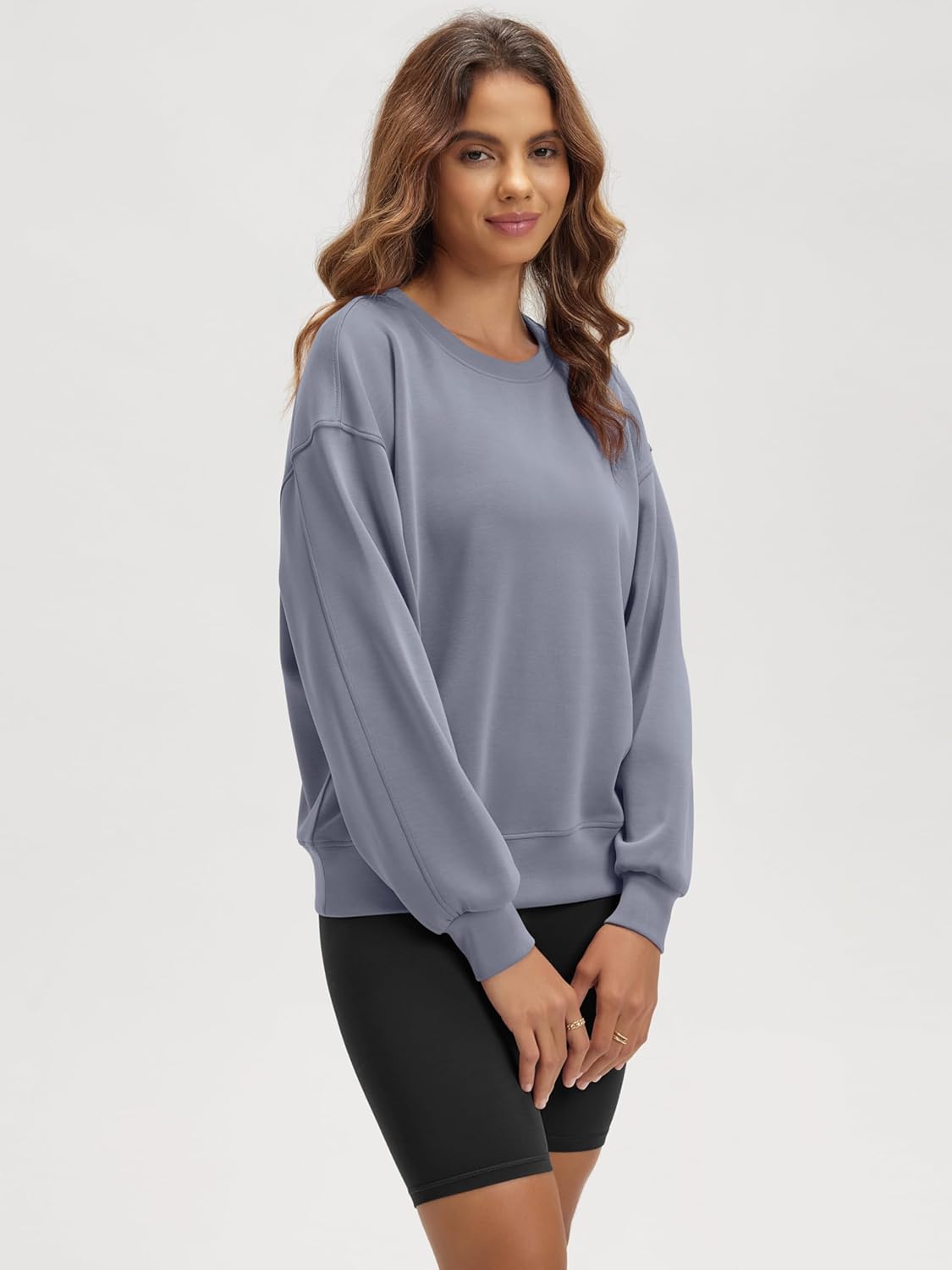 ODODOS Modal Soft Oversized Sweatshirts for Women Crew Neck Long Sleeve Relaxed Pullover Tops